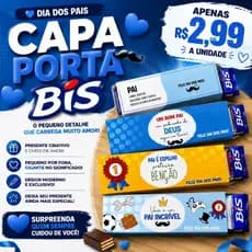 kit Capa Porta Bis Dia dos Pais | Lembrancinha Criativa | Presente Personalizado | Caixa Porta Bis