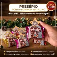 kit com 10 Lembrancinhas de Natal Porta Bombom Presépio | Atacado | Decoração Natalina(Não Acompanha Doces)