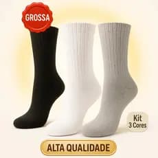 KIT 12 PARES MEIAS LISAS CANO ALTO 80% ALGODÃO | MASCULINAS E FEMININAS | ACADEMIA TREINO DIA A DIA