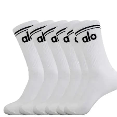 KIT 1, 3 OU 6 PARES MEIAS CANO ALTO YOGA LUXO ACADEMIA TREINO DIA A DIA ALGODAO CONFORTO OFERTA