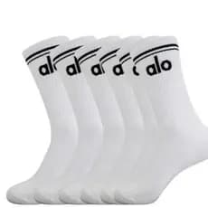 KIT 1, 3 OU 6 PARES MEIAS CANO ALTO YOGA LUXO ACADEMIA TREINO DIA A DIA ALGODAO CONFORTO OFERTA