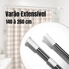Varão Extensível Cortina Pia de Cozinha, Cortina Box Banheiro, Cortina de Porta Retrátil e Ajustavel