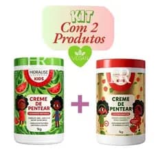 KIT KIDS com 2 Cremes 1kg  - Super Definição, Hidratação e Brilho para Cabelos Cacheados e Crespos Hidralise