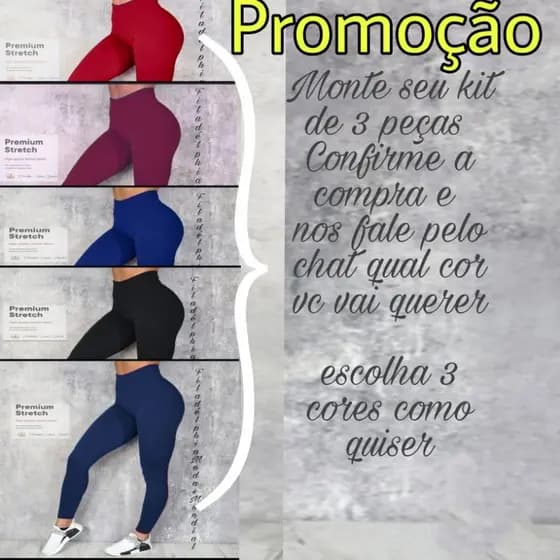 Calça leggin Modeladora para usar no dia a dia academia moda Fitness leve compressão estica não fica transparente confortável leve 5 por R165,00.