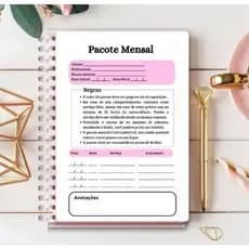 Agenda de pacote capa dura 200 páginas com elástico - salão de beleza