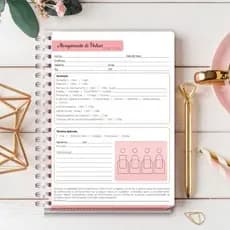 Ficha de Anamnese Nail designer/ Alongamento de unha / Manicure com 200 páginas
