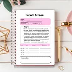 agenda para Pacote de serviço mensal , Nail designer, salão de beleza , etc - com 100 paginas