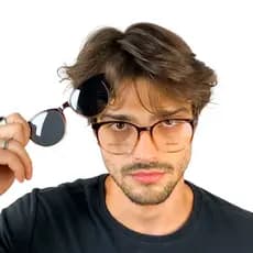 armação de óculos para grau clip on 2 em 1 masculino Presentegod 5803 redondo