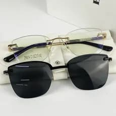 Armação Óculos Grau Feminino Com Clipon 2 Em 1 Metal Balgriff Cf516/CF534