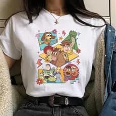 Camiseta Unissex Personagens Toy Story Filme Desenho Lançamento Algodão Woody Rex