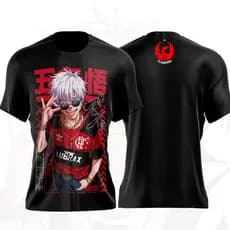 Camiseta Satoru Gojo Jujutsu Kaisen Anime Estampada Unissex 100% Algodão Streetwear