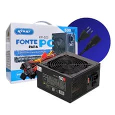 Fonte Atx 500w 120mm Pc Cooler 12cm Gamer Ultra Silencioso