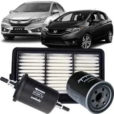 Kit Filtro De Ar Do Motor Oleo E Combustivel Para Honda Fit City 1.5 Flex De 2015 Até 2020