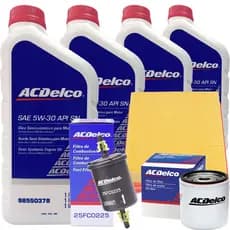 Kit Troca De Oleo 4 Litros Lubrificante 5W30 ACDelco E Filtros Montana Frente Agile Classic
