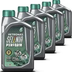 Kit 5 Litros De Oleo Lubrificante Motor Petronas Selenia Perform 5W30 Api Sp 100% Sintético