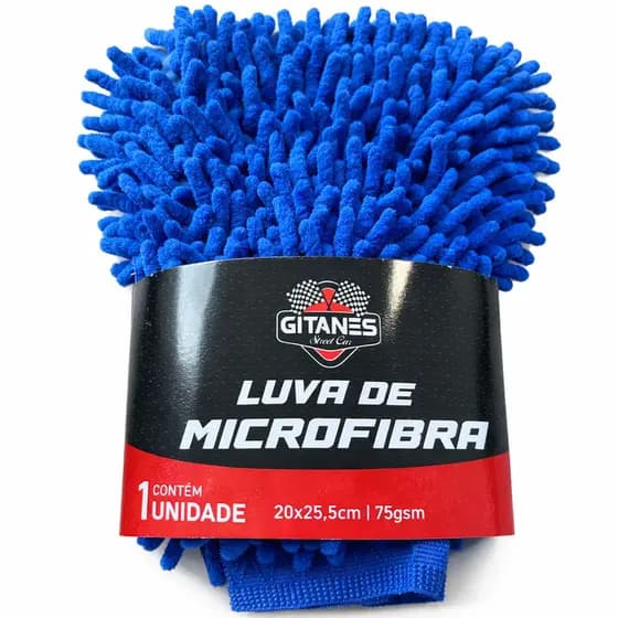 Luva De Microfibra 25x20cm 75gsm Para Lavar Veículos Moto Vidro