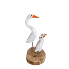 Trio de Garças no Tronco 37cm