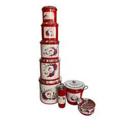 Jogo de Mantimentos 8 peças em Alumínio, jogo de lata, kit de cozinha rosas
