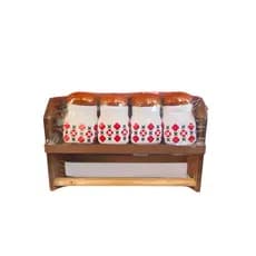 Porta Condimentos, Porta Temperos de cerâmica com o suporte em MDF + suporte para papel toalha