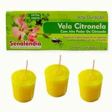 Vela de Citronela Extra Forte com 3 unidades de 175g, vela contra mosquitos, vela contra pernilongos