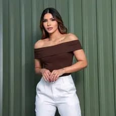 Blusa Feminina Ombro a Ombro Malha Ribana Ciganinha Tomara Que Caia Tendência Verão