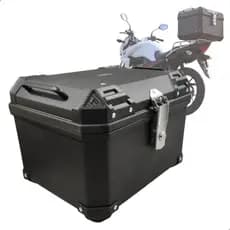 Baú Reforçado Preto 38L ou 45L Bauleto Atrox Bagageiro Universal Com Suporte