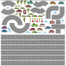 Kit Adesivo de Parede Carros, Papel de Parede Carros, Adesivo de Carrinhos, Papel de Parede Infantil