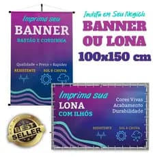 Banner, Lona para Loja 1.50 x 1.00 metro Banner Personalizado, Banner Loja, Banner Evento