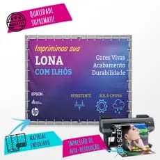 Banner 1,5 x 1,5 metros Lona com Ilhós ou Banner Personalizado com Foto Envie sua arte do Canva
