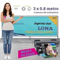 Banner 3 x 0.80 metro Fachada de Loja lona com ilhós para sua loja Banner Personalizado, Letreiro