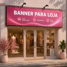 Banner 240 x 80 cm Banner Fachada de Loja, Lona, Banner Personalizado, Letreiro de Loja