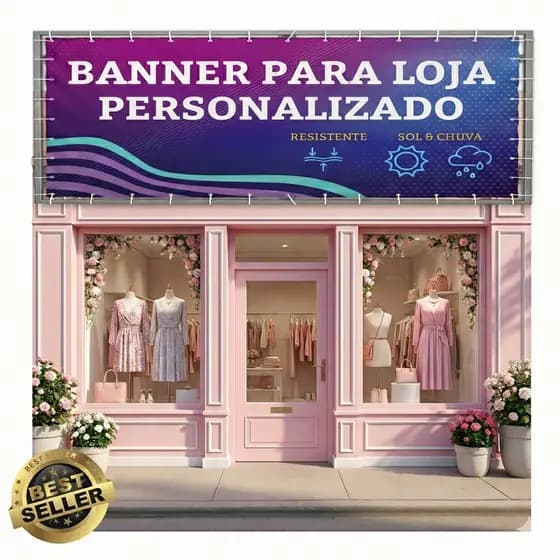 Banner Personalizado Letreiro de loja - Faixa de Lona - Banner para loja
