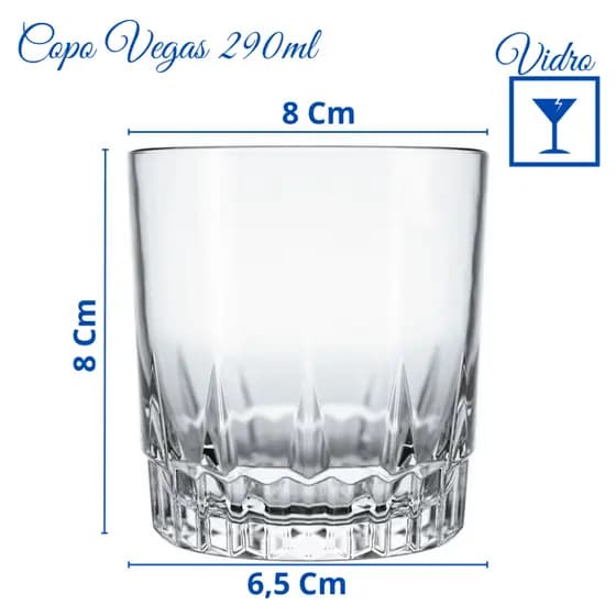 COPO DE VIDRO Whisky Vegas 290ml ,COPO,COZINHA,BEBIDA