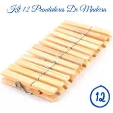 Kit Eco-Rústico de 12 Prendedores Pregadores: Madeira, Metal, Organização Sustentável, Estilo Campestre, Durabilidade, Versatilidade, Charme Natural para Lavanderia, Decoração de Casa, DIY