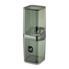 Porta Escovas De Dente e Creme Dental Rose Gold e Preto Com Tampa Slim Com 4 Divisorias Para Banheiro Lavabo Luxo