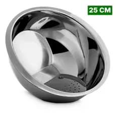 Escorredor De Massas Macarrão Alimentos Em Aço Inox 24cm