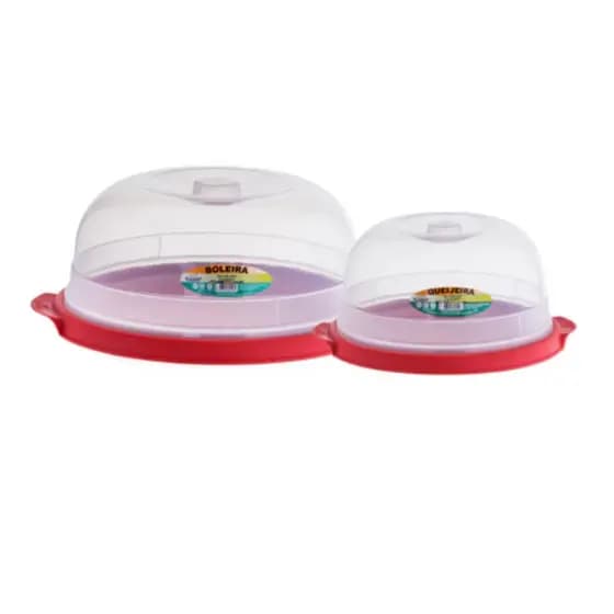 Kit Boleira + Queijeira  Plástico Kit Mantimento Gourmet Mesa Café