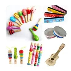 Kit Com 6 Instrumentos Musicais Infantis Montessorianos
