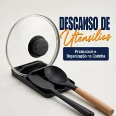 Descanso De Utensílios 2 Em 1 Suporte Para Tampa De Panela Colher Espátula Organizador De Cozinha