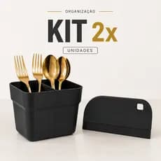 Kit Porta Talheres Escorredor De Pia 2 Compartimentos Com Rodo De Pia Compacto Organizador Cozinha