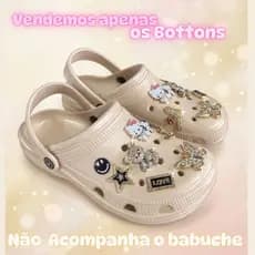 Conjunto 12 Bottons Pins Acessórios  ABS para Decorar Babuche Strass Luxo