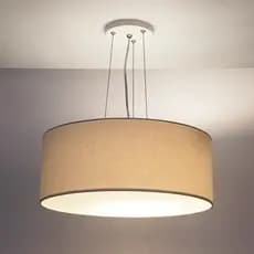 Lustre Pendente Redondo Cúpula em Tecido 40x15