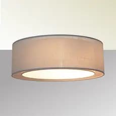 Luminária de Teto Plafon Cúpula Dupla Linho Pérola 50x16