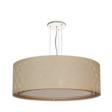 Luminária de Teto Pendente Trama Cúpula Dupla Cru 50x16