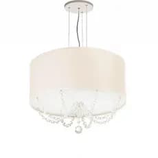 Lustre Pendente Com Cristais Cilindrica 30X15 Branco