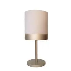 Abajur Quarto Alumínio Cor Bronze Cúpula Crú 20x43