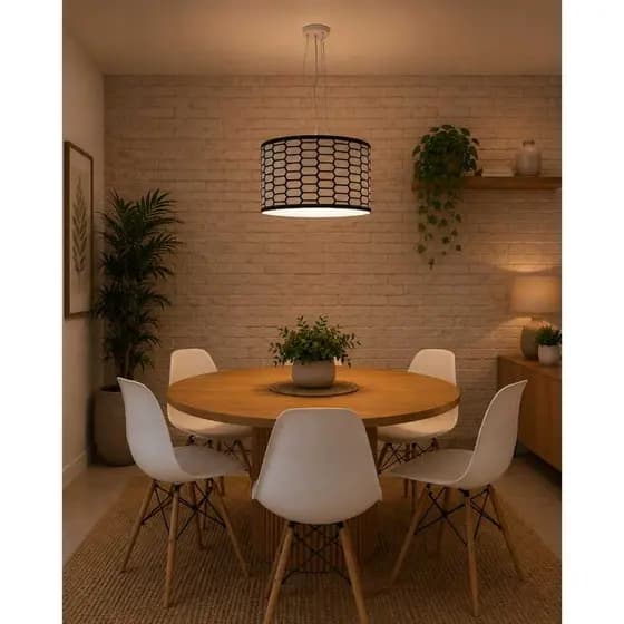 Luminaria de Teto Pendente Colmeia Tom Luz