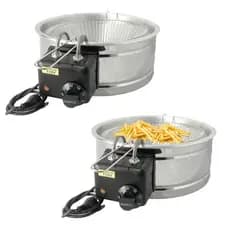 Kit 2 Fritadeira Elétrica de Pastel Tacho 5 Litros Batata Frita Pastelaria 220V