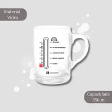Caneca de Chopp Cervejometro 350ml meme engraçado vidro frase
