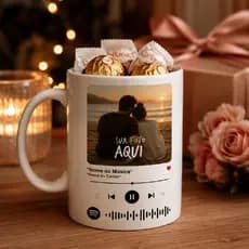 Caneca Spotify musica personalizada casal namorado esposa presente amor playlist codigo